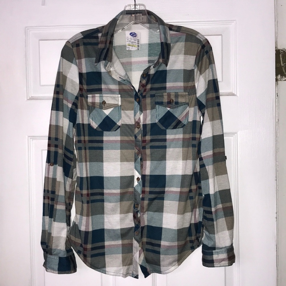 NEW Passport Jade Green Flannel, size M
